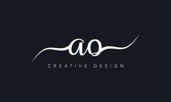 création de logo de lettre ao de style d'écriture manuscrite. vecteur de conception de logo ao vecteur pro.