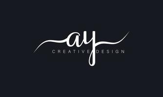 lettre de style d'écriture manuscrite création de logo ay. ay logo design vecteur vecteur pro.