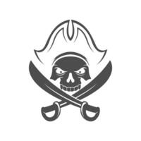 illustration de conception icône logo pirate vecteur