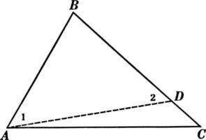 côtés du théorème du triangle, illustration vintage. vecteur
