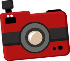 appareil photo rouge, illustration, vecteur sur fond blanc.