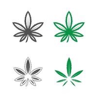 logo de cannabis et conception vectorielle d'icône de feuille de marijuana vecteur