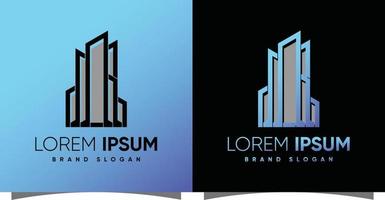 bâtiment logo avec vecteur premium de style moderne créatif