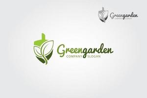 modèle de logo vectoriel de jardin vert. ce logo est conçu pour tous les types d'entreprises. c'est un modèle de logo par des formes simples et un look très professionnel.