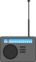Ancienne radio avec antenne, illustration, vecteur sur fond blanc.