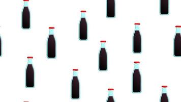 modèle sans couture noir et blanc de bouteille de boisson gazeuse. variété d'emballages utilisant l'art dessiné à la main ou doodle vecteur