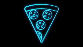 logo de pizza, emblème. enseigne au néon de pizza, enseigne lumineuse, bannière lumineuse. enseigne au néon vecteur