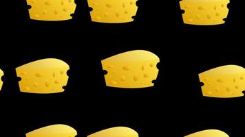modèle sans couture de fromage avec des icônes de la silhouette. arrière-plan vectoriel, illustrations de parmesan, mozzarella, yaourt, hollandais, ricotta, beurre, morceau de fromage bleu pour magasin de produits laitiers. couleur orange, jaune vecteur