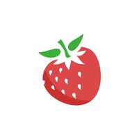 une illustration de logo de fraise simple et propre vecteur