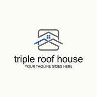 forme simple et unique ligne trois ou triple toit maison maisons image graphique icône logo design abstrait concept vecteur stock. peut être utilisé comme symbole lié à la propriété ou à la vie