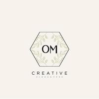 om lettre initiale fleur logo modèle vecteur art vectoriel premium