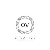 ov lettre initiale fleur logo modèle vecteur art vectoriel premium