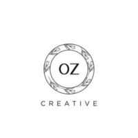 oz lettre initiale fleur logo modèle vecteur art vectoriel premium