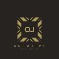 oj lettre initiale luxe ornement monogramme logo modèle vecteur