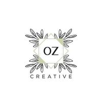 oz lettre initiale fleur logo modèle vecteur art vectoriel premium