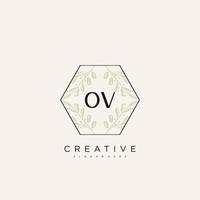 ov lettre initiale fleur logo modèle vecteur art vectoriel premium