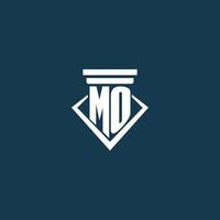 mo logo monogramme initial pour cabinet d'avocats, avocat ou avocat avec conception d'icône de pilier vecteur