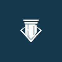 logo monogramme initial hd pour cabinet d'avocats, avocat ou avocat avec conception d'icône de pilier vecteur