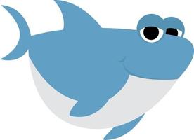 Gros requin bleu, illustration, vecteur sur fond blanc.