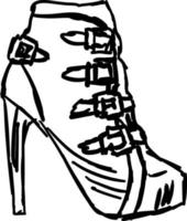 croquis de chaussure femme, illustration, vecteur sur fond blanc.