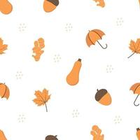 motif d'automne sans couture sur fond blanc. motif décoratif abstrait. fond d'automne. illustration vectorielle. vecteur