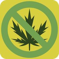 signe de cannabis illégal, illustration, vecteur sur fond blanc.