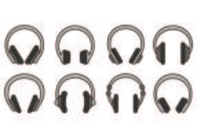 Set Of Head Phone Icons vecteur