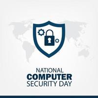 illustration vectorielle de la journée nationale de la sécurité informatique. conception simple et élégante vecteur