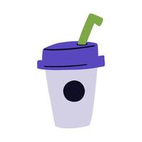 élément de boisson de conception de dessin animé. tasse à café dessinée à la main vecteur