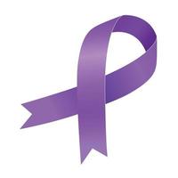 ruban violet. symbole de la journée nationale de sensibilisation au cancer. vecteur
