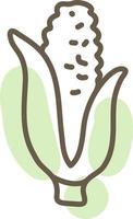 Maïs de la ferme, illustration, vecteur sur fond blanc.