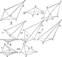 prisme triangulaire tronqué, illustration vintage. vecteur