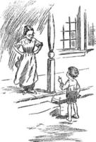 mère et enfant, illustration vintage vecteur