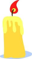 bougie jaune, illustration, vecteur sur fond blanc.