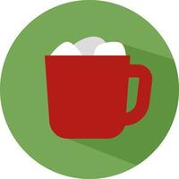 chocolat chaud dans une tasse rouge, illustration, vecteur, sur fond blanc. vecteur