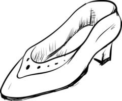 chaussures femme dessin, illustration, vecteur sur fond blanc.