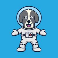 vecteur de chien astronaute dessin animé mignon