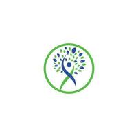 création de logo d'arbre humain. logo d'arbre de personnes en bonne santé. vecteur