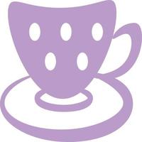 café dans une tasse violette, icône illustration, vecteur sur fond blanc