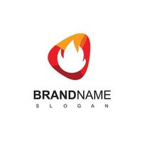 création de logo flamme isolé sur fond blanc vecteur