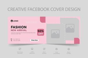 couverture facebook instagram dynamique moderne et modèle de bannière web de médias sociaux pour la vente de mode en ligne vecteur