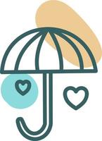 parapluie familial, illustration, vecteur, sur fond blanc. vecteur