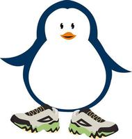 pingouin en bottes, illustration, vecteur sur fond blanc.