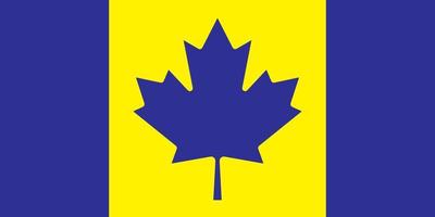 drapeau du canada, coloré aux couleurs du drapeau de l'ukraine. illustration vectorielle. vecteur