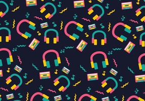 Neon Funky Head Phone Background vecteur