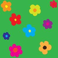 fleurs sur fond vert. illustration vectorielle. vecteur