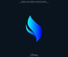 illustration de logo moderne et futuriste de flamme bleue. feu avec symbole de dégradé bleu. adapté à la marque de l'entreprise, au merchandising de l'industrie, à l'identité. vecteur eps 10