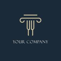 yy logo initial pour avocat, cabinet d'avocats, cabinet d'avocats avec conception d'icône de pilier vecteur