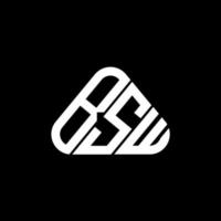 conception créative de logo de lettre bsw avec graphique vectoriel, logo bsw simple et moderne en forme de triangle rond. vecteur