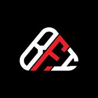 conception créative du logo bfi letter avec graphique vectoriel, logo bfi simple et moderne en forme de triangle rond. vecteur